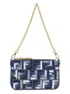 Fendi Blue Baguette Shoulder Bag
