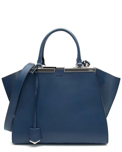 Fendi Blue Calfskin 3jours Mini Tote (authentic Pre-loved)