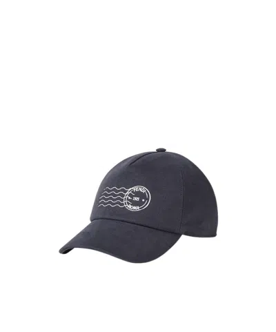 Fendi Blue Canvas Baseball Cap
