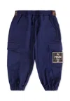 Fendi Blue Cargo Pants For Baby Boy In Blue