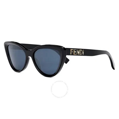 Fendi Blue Cat Eye Ladies Sunglasses Fe40087u 01v 55