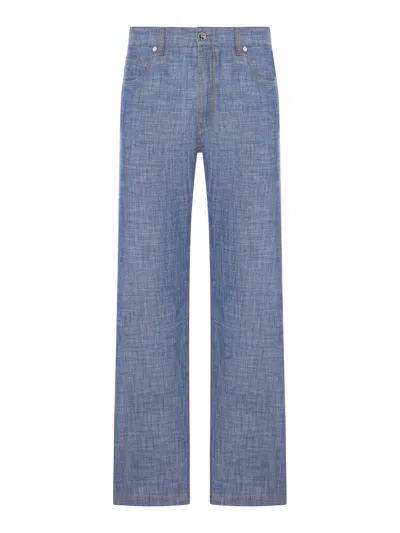 Fendi Blue Chambray Denim Pants