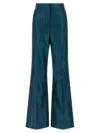 Fendi Satin Pleated Trousers Featuring Pockets In Blue