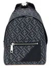 Fendi Small Leather Diagonal Insert Backpack In Blue