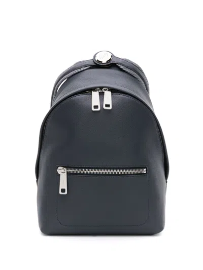 Fendi Blue Chiodo Small Leather Backpack