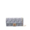 Fendi Multicolour Cotton Polyester Wallets In Blue