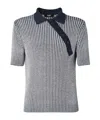 Fendi Polo In Misto Viscosa Stretch Ricamata  Uomo In Gray