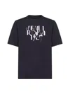 Fendi T-shirt Dark Blue Cotton T-shirt In Blue