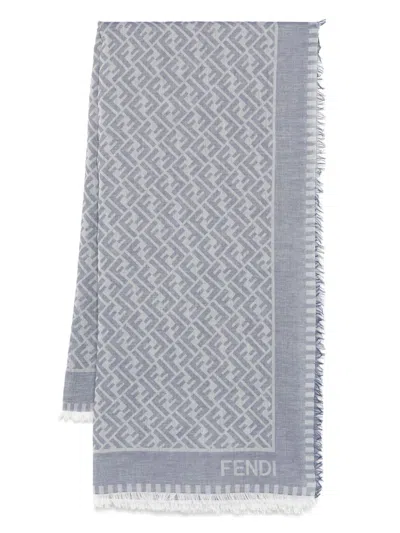 FENDI FENDI BLUE COTTON FOULARDS