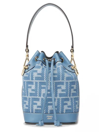 Fendi Blue Cotton Handbag