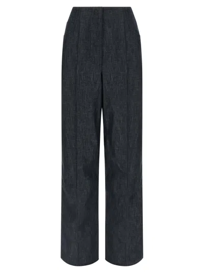 Fendi Blue Cotton High-waisted Jean Clothing