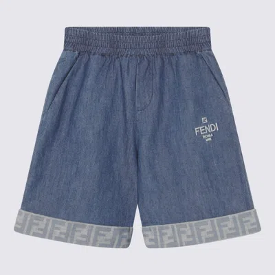 Fendi Kids' Blue Cotton Short