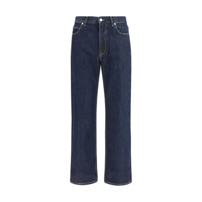 Fendi Blue Cotton Straight-leg Jeans
