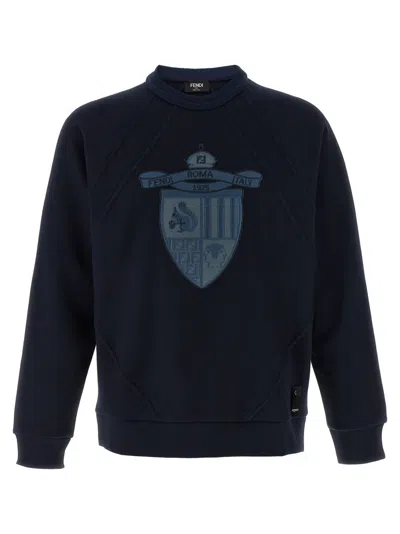 FENDI BLUE COTTON SWEATSHIRT