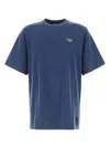 Fendi Logo-print Crew Neck Cotton T-shirt In Blue