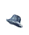 Fendi Blue Denim Bucket Hat In Blue
