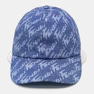 Pre-owned Fendi Blue Denim Cap
