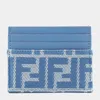 Fendi Blue Denim Cotton Card Holder