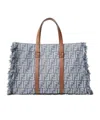 Fendi Women Ff Jacquard Denim Effect Summer Tote Bag