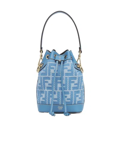FENDI FENDI MON TRESOR FF JACQUARD MINI BUCKET BAG