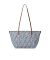 Fendi Blue Denim-effect Ff Jacquard Reversible Shopper