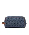 Fendi Medium Toiletry Case In Denim-effect Ff Jacquard In Blue