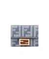 Fendi Portafoglio Baguette Micro In Denim Ricamato  Donna
