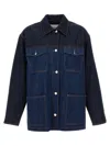 Fendi Two-tone Denim Jacket In Blue