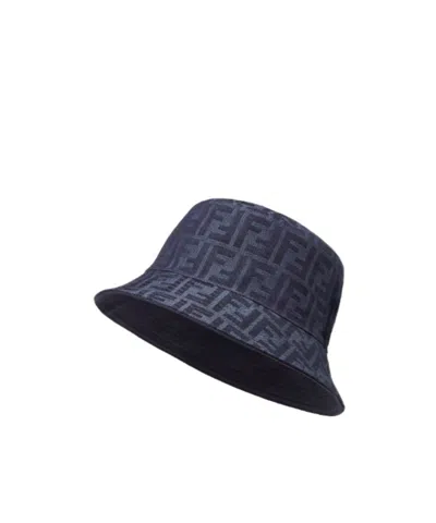 Fendi Blue Denim Reversible Bucket Hat