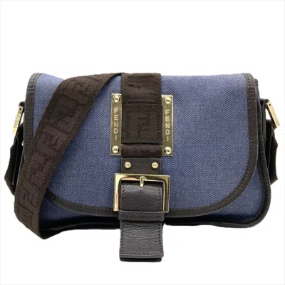 Pre-owned Fendi Blue Denim Shoulder Bag ()