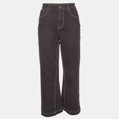 Pre-owned Fendi Blue Denim Wide Leg Jeans S/ Waist 26"