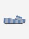 Fendi Sunshine Stripe Logo Platform Sandals