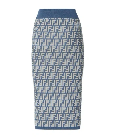 FENDI FENDI FF JACQUARD MIDI SKIRT