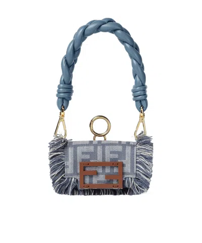 Fendi Blue Ff Denim Charm In Multi