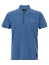 Fendi Piquet Polo Shirt With Collar And Short Sleeves In Blue