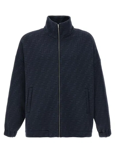 FENDI BLUE FF MONOGRAM SWEATSHIRT