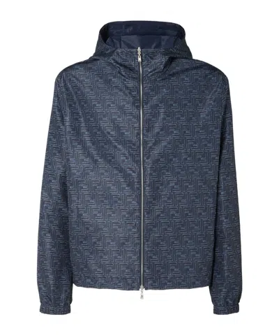 FENDI FENDI ALL-OVER FF PRINTED HOODED REVERSIBLE JACKET