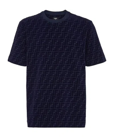 Fendi Blue Ff Piqué T-shirt
