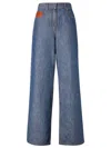 Fendi Blue Flared Flat Front Pants In Blue