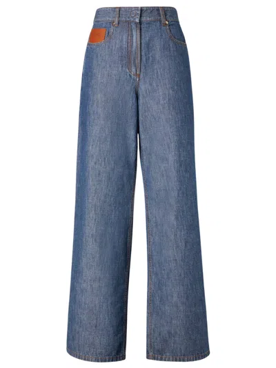 Fendi Blue Flared Flat Front Pants