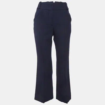 Pre-owned Fendi Blue Gabardine Trousers S
