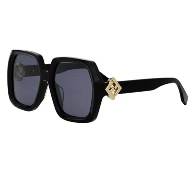 Fendi Blue Geometric Ladies Sunglasses Fe40139f 01v 54 In Black