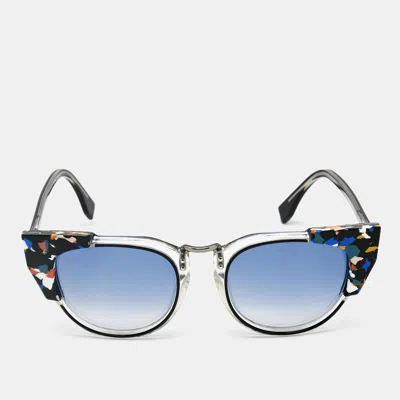 Pre-owned Fendi Blue Gradient Ff 0074/s Cat Eye Sunglasses
