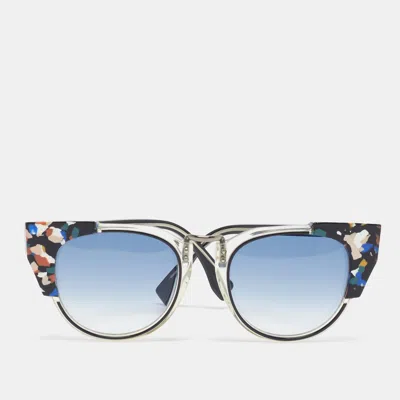 Pre-owned Fendi Blue Gradient Ff0074/s Cat Eye Sunglasses