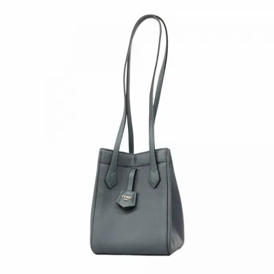 Pre-owned Fendi Blue Gray Leather Shoulder Bag () In Multi