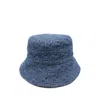 Fendi Urban Denim Bucket Hat With Ff Embroidery In Blue