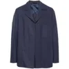 Fendi Single-breasted Jacket With No Visible External Buttons In Blue