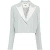 Fendi Powder Blue Wool Blend Blazer In Blue