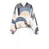 Fendi Silk Bomber Jacket With Patchwork Print In Blue