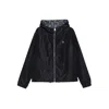 Fendi Logo-plaque Hooded Jacket In Blue